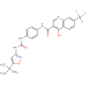 852669-54-6  3-Quinolinecarboxamide,N-[4-[[[[5-(1,1-dimethylethyl)-3-isoxazolyl]amino]carbonyl]amino]phenyl]-4-hydroxy-7-(trifluoromethyl)-