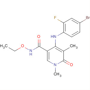 853107-25-2  3-Pyridinecarboxamide,4-[(4-bromo-2-fluorophenyl)amino]-N-ethoxy-1,6-dihydro-1,5-dimethyl-6-oxo-