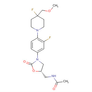 853795-28-5  Acetamide,N-[[(5S)-3-[3-fluoro-4-[4-fluoro-4-(methoxymethyl)-1-piperidinyl]phenyl]-2-oxo-5-oxazolidinyl]methyl]-