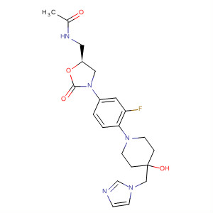853795-45-6  Acetamide,N-[[(5S)-3-[3-fluoro-4-[4-hydroxy-4-(1H-imidazol-1-ylmethyl)-1-piperidinyl]phenyl]-2-oxo-5-oxazolidinyl]methyl]-