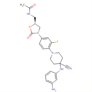 853795-69-4  Acetamide,N-[[(5S)-3-[4-[4-[(3-aminophenyl)amino]-4-cyano-1-piperidinyl]-3-fluorophenyl]-2-oxo-5-oxazolidinyl]methyl]-