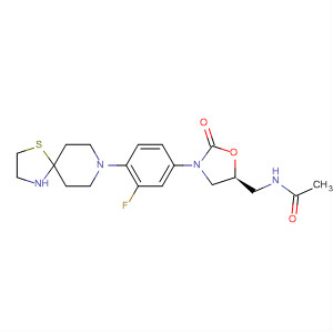 853796-30-2  Acetamide,N-[[(5S)-3-[3-fluoro-4-(1-thia-4,8-diazaspiro[4.5]dec-8-yl)phenyl]-2-oxo-5-oxazolidinyl]methyl]-