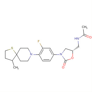 853796-32-4  Acetamide,N-[[(5S)-3-[3-fluoro-4-(4-methyl-1-thia-8-azaspiro[4.5]dec-8-yl)phenyl]-2-oxo-5-oxazolidinyl]methyl]-