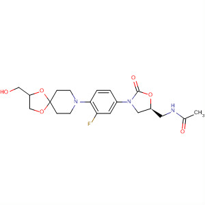 853796-38-0  Acetamide,N-[[(5S)-3-[3-fluoro-4-[2-(hydroxymethyl)-1,4-dioxa-8-azaspiro[4.5]dec-8-yl]phenyl]-2-oxo-5-oxazolidinyl]methyl]-