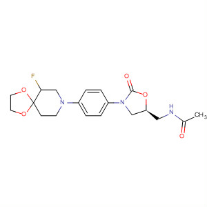 853796-70-0  Acetamide,N-[[(5S)-3-[4-(6-fluoro-1,4-dioxa-8-azaspiro[4.5]dec-8-yl)phenyl]-2-oxo-5-oxazolidinyl]methyl]-