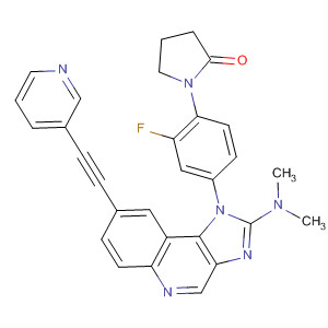 853910-17-5  2-Pyrrolidinone,1-[4-[2-(dimethylamino)-8-(3-pyridinylethynyl)-1H-imidazo[4,5-c]quinolin-1-yl]-2-fluorophenyl]-