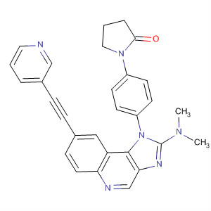 853910-22-2  2-Pyrrolidinone,1-[4-[2-(dimethylamino)-8-(3-pyridinylethynyl)-1H-imidazo[4,5-c]quinolin-1-yl]phenyl]-