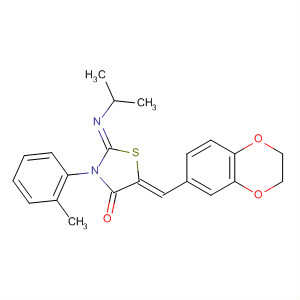 854107-52-1  4-Thiazolidinone,5-[(2,3-dihydro-1,4-benzodioxin-6-yl)methylene]-2-[(1-methylethyl)imino]-3-(2-methylphenyl)-, (2Z,5Z)-