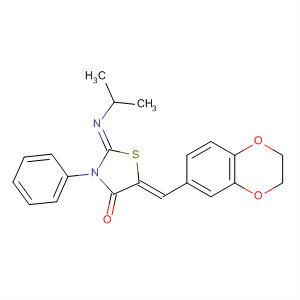 854108-06-8  4-Thiazolidinone,5-[(2,3-dihydro-1,4-benzodioxin-6-yl)methylene]-2-[(1-methylethyl)imino]-3-phenyl-, (2Z,5Z)-