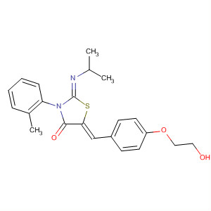 854108-35-3  4-Thiazolidinone,5-[[4-(2-hydroxyethoxy)phenyl]methylene]-2-[(1-methylethyl)imino]-3-(2-methylphenyl)-, (2Z,5Z)-