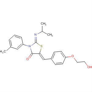 854108-58-0  4-Thiazolidinone,5-[[4-(2-hydroxyethoxy)phenyl]methylene]-2-[(1-methylethyl)imino]-3-(3-methylphenyl)-, (2Z,5Z)-