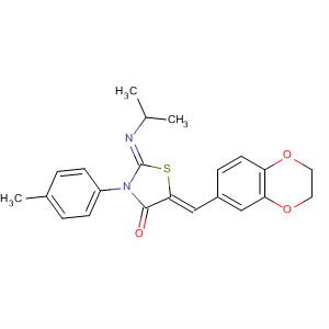 854108-66-0  4-Thiazolidinone,5-[(2,3-dihydro-1,4-benzodioxin-6-yl)methylene]-2-[(1-methylethyl)imino]-3-(4-methylphenyl)-, (2Z,5Z)-