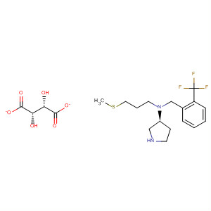 854140-27-5  3-Pyrrolidinamine,N-[3-(methylthio)propyl]-N-[[2-(trifluoromethyl)phenyl]methyl]-, (3S)-,(2S,3S)-2,3-dihydroxybutanedioate (1:1)