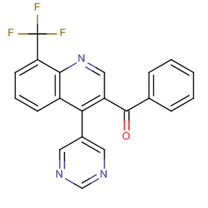 854768-29-9  Methanone, phenyl[4-(5-pyrimidinyl)-8-(trifluoromethyl)-3-quinolinyl]-