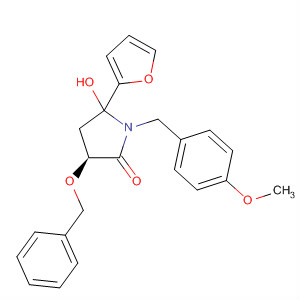 854920-05-1  2-Pyrrolidinone,5-(2-furanyl)-5-hydroxy-1-[(4-methoxyphenyl)methyl]-3-(phenylmethoxy)-,(3S)-