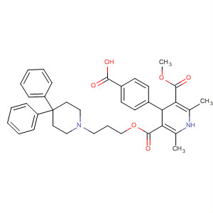 855311-55-6  3,5-Pyridinedicarboxylic acid,4-(4-carboxyphenyl)-1,4-dihydro-2,6-dimethyl-,3-(4,4-diphenyl-1-piperidinyl)propyl methyl ester, (4S)-