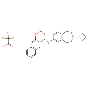 856904-91-1  2-Naphthalenecarboxamide,N-(3-cyclobutyl-2,3,4,5-tetrahydro-1H-3-benzazepin-7-yl)-3-methoxy-,mono(trifluoroacetate)