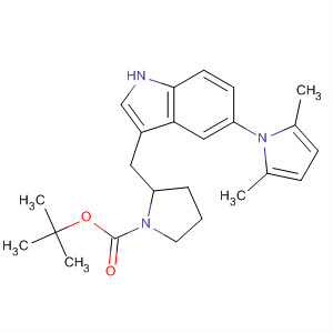 857250-61-4  1-Pyrrolidinecarboxylic acid,2-[[5-(2,5-dimethyl-1H-pyrrol-1-yl)-1H-indol-3-yl]methyl]-,1,1-dimethylethyl ester, (2S)-