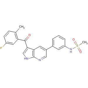858118-07-7  Methanesulfonamide,N-[3-[3-(5-fluoro-2-methylbenzoyl)-1H-pyrrolo[2,3-b]pyridin-5-yl]phenyl]-