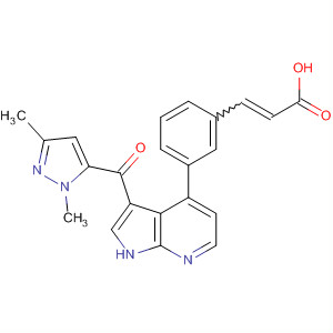 858119-31-0  2-Propenoic acid,3-[3-[3-[(1,3-dimethyl-1H-pyrazol-5-yl)carbonyl]-1H-pyrrolo[2,3-b]pyridin-4-yl]phenyl]-