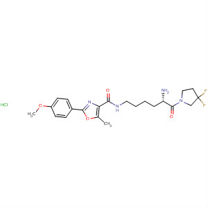 845782-11-8  4-Oxazolecarboxamide,N-[(5S)-5-amino-6-(3,3-difluoro-1-pyrrolidinyl)-6-oxohexyl]-2-(4-methoxyphenyl)-5-methyl-, monohydrochloride