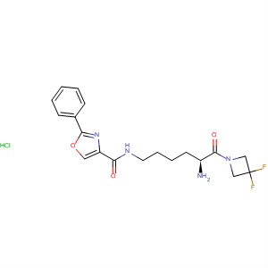 845782-33-4  4-Oxazolecarboxamide,N-[(5S)-5-amino-6-(3,3-difluoro-1-azetidinyl)-6-oxohexyl]-2-phenyl-,monohydrochloride