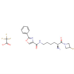 845782-45-8  4-Oxazolecarboxamide,N-[(5S)-5-amino-6-(3-fluoro-1-azetidinyl)-6-oxohexyl]-2-phenyl-,mono(trifluoroacetate)