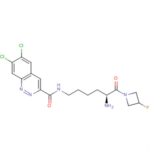 845783-33-7  2-Quinoxalinecarboxamide,N-[(5S)-5-amino-6-(3-fluoro-1-azetidinyl)-6-oxohexyl]-6,7-dichloro-