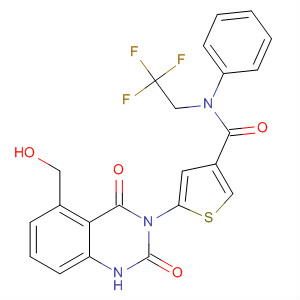 847168-48-3  3-Thiophenecarboxamide,5-[1,4-dihydro-5-(hydroxymethyl)-2,4-dioxo-3(2H)-quinazolinyl]-N-phenyl-N-(2,2,2-trifluoroethyl)-