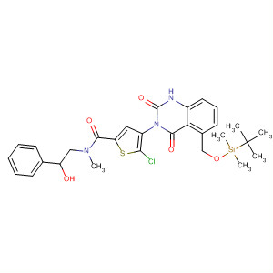 847169-29-3  2-Thiophenecarboxamide,5-chloro-4-[5-[[[(1,1-dimethylethyl)dimethylsilyl]oxy]methyl]-1,4-dihydro-2,4-dioxo-3(2H)-quinazolinyl]-N-(2-hydroxy-2-phenylethyl)-N-methyl-