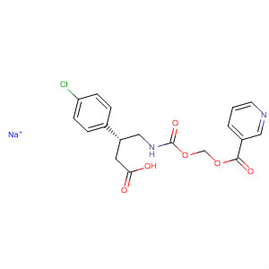 847352-87-8  3-Pyridinecarboxylic acid,[[[[(2R)-3-carboxy-2-(4-chlorophenyl)propyl]amino]carbonyl]oxy]methylester, monosodium salt