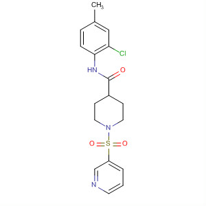 847401-78-9  4-Piperidinecarboxamide,N-(2-chloro-4-methylphenyl)-1-(3-pyridinylsulfonyl)- 847401-78-9  4-Piperidinecarboxamide,N-(2-chloro-4-methylphenyl)-1-(3-pyridinylsulfonyl)-