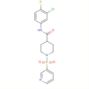 847401-82-5  4-Piperidinecarboxamide,N-(3-chloro-4-fluorophenyl)-1-(3-pyridinylsulfonyl)- 847401-82-5  4-Piperidinecarboxamide,N-(3-chloro-4-fluorophenyl)-1-(3-pyridinylsulfonyl)-