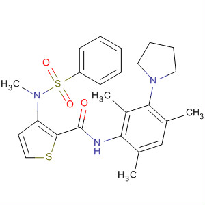 847414-82-8  2-Thiophenecarboxamide,3-[methyl(phenylsulfonyl)amino]-N-[2,4,6-trimethyl-3-(1-pyrrolidinyl)phenyl]-