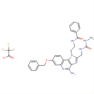 847576-95-8  Benzamide,N-[2-[4-amino-2-[[[(methylamino)carbonyl]amino]methyl]-7-(phenylmethoxy)-1H-imidazo[4,5-c]quinolin-1-yl]ethyl]-, trifluoroacetate