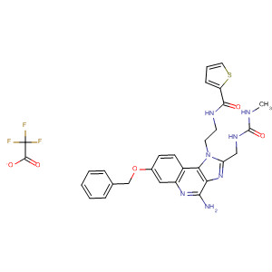 847576-97-0  2-Thiophenecarboxamide,N-[2-[4-amino-2-[[[(methylamino)carbonyl]amino]methyl]-7-(phenylmethoxy)-1H-imidazo[4,5-c]quinolin-1-yl]ethyl]-, trifluoroacetate