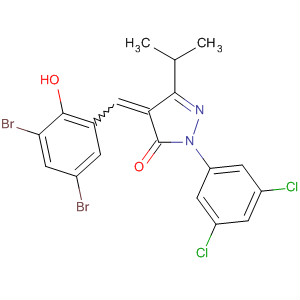 848602-90-4  3H-Pyrazol-3-one,4-[(3,5-dibromo-2-hydroxyphenyl)methylene]-2-(3,5-dichlorophenyl)-2,4-dihydro-5-(1-methylethyl)-
