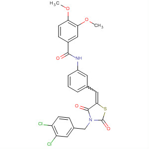 848604-49-9  Benzamide,N-[3-[[3-[(3,4-dichlorophenyl)methyl]-2,4-dioxo-5-thiazolidinylidene]methyl]phenyl]-3,4-dimethoxy-