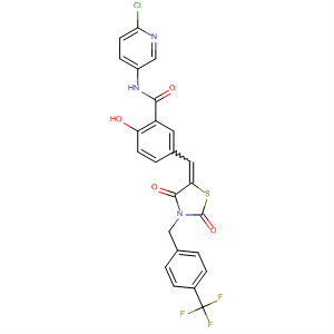 848604-72-8  Benzamide,N-(6-chloro-3-pyridinyl)-5-[[2,4-dioxo-3-[[4-(trifluoromethyl)phenyl]methyl]-5-thiazolidinylidene]methyl]-2-hydroxy-