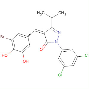 848606-07-5  3H-Pyrazol-3-one,4-[(3-bromo-4,5-dihydroxyphenyl)methylene]-2-(3,5-dichlorophenyl)-2,4-dihydro-5-(1-methylethyl)-