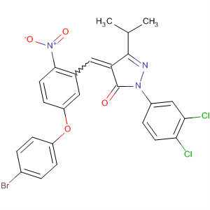 848606-28-0  3H-Pyrazol-3-one,4-[[5-(4-bromophenoxy)-2-nitrophenyl]methylene]-2-(3,4-dichlorophenyl)-2,4-dihydro-5-(1-methylethyl)-