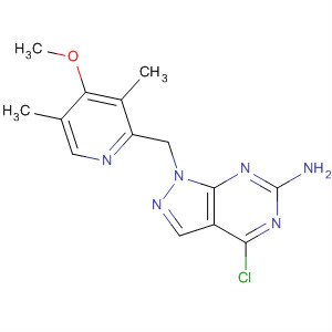 848695-28-3  1H-Pyrazolo[3,4-d]pyrimidin-6-amine,4-chloro-1-[(4-methoxy-3,5-dimethyl-2-pyridinyl)methyl]-