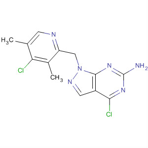 848697-09-6  1H-Pyrazolo[3,4-d]pyrimidin-6-amine,4-chloro-1-[(4-chloro-3,5-dimethyl-2-pyridinyl)methyl]-