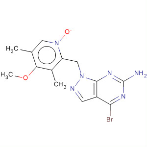 848699-63-8  1H-Pyrazolo[3,4-d]pyrimidin-6-amine,4-bromo-1-[(4-methoxy-3,5-dimethyl-1-oxido-2-pyridinyl)methyl]-