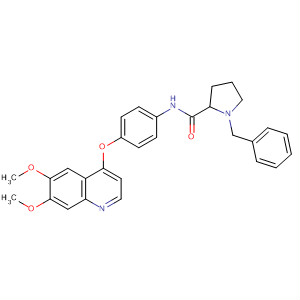 849219-35-8  2-Pyrrolidinecarboxamide,N-[4-[(6,7-dimethoxy-4-quinolinyl)oxy]phenyl]-1-(phenylmethyl)-