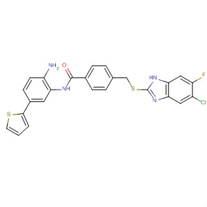849235-35-4  Benzamide,N-[2-amino-5-(2-thienyl)phenyl]-4-[[(5-chloro-6-fluoro-1H-benzimidazol-2-yl)thio]methyl]-