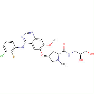 849345-69-3  2-Pyrrolidinecarboxamide,4-[[4-[(3-chloro-2-fluorophenyl)amino]-7-methoxy-6-quinazolinyl]oxy]-N-[(2S)-2,3-dihydroxypropyl]-1-methyl-, (2R,4S)-