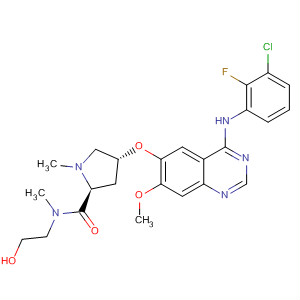 849346-07-2  2-Pyrrolidinecarboxamide,4-[[4-[(3-chloro-2-fluorophenyl)amino]-7-methoxy-6-quinazolinyl]oxy]-N-(2-hydroxyethyl)-N,1-dimethyl-, (2S,4R)-