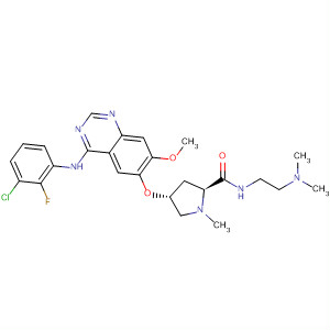 849346-08-3  2-Pyrrolidinecarboxamide,4-[[4-[(3-chloro-2-fluorophenyl)amino]-7-methoxy-6-quinazolinyl]oxy]-N-[2-(dimethylamino)ethyl]-1-methyl-, (2S,4R)-
