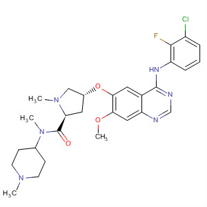 849346-09-4  2-Pyrrolidinecarboxamide,4-[[4-[(3-chloro-2-fluorophenyl)amino]-7-methoxy-6-quinazolinyl]oxy]-N,1-dimethyl-N-(1-methyl-4-piperidinyl)-, (2S,4R)-